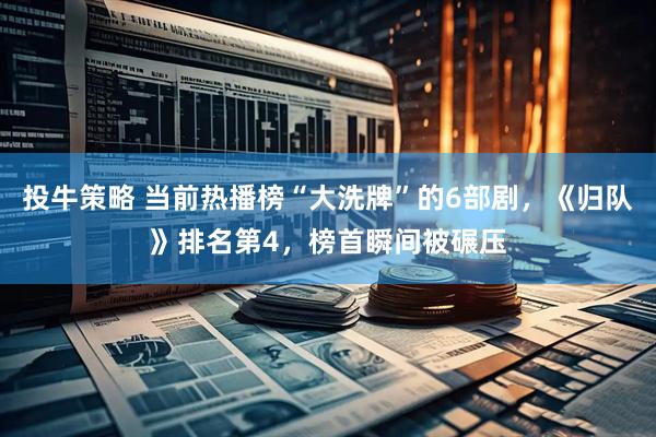 投牛策略 当前热播榜“大洗牌”的6部剧，《归队》排名第4，榜首瞬间被碾压